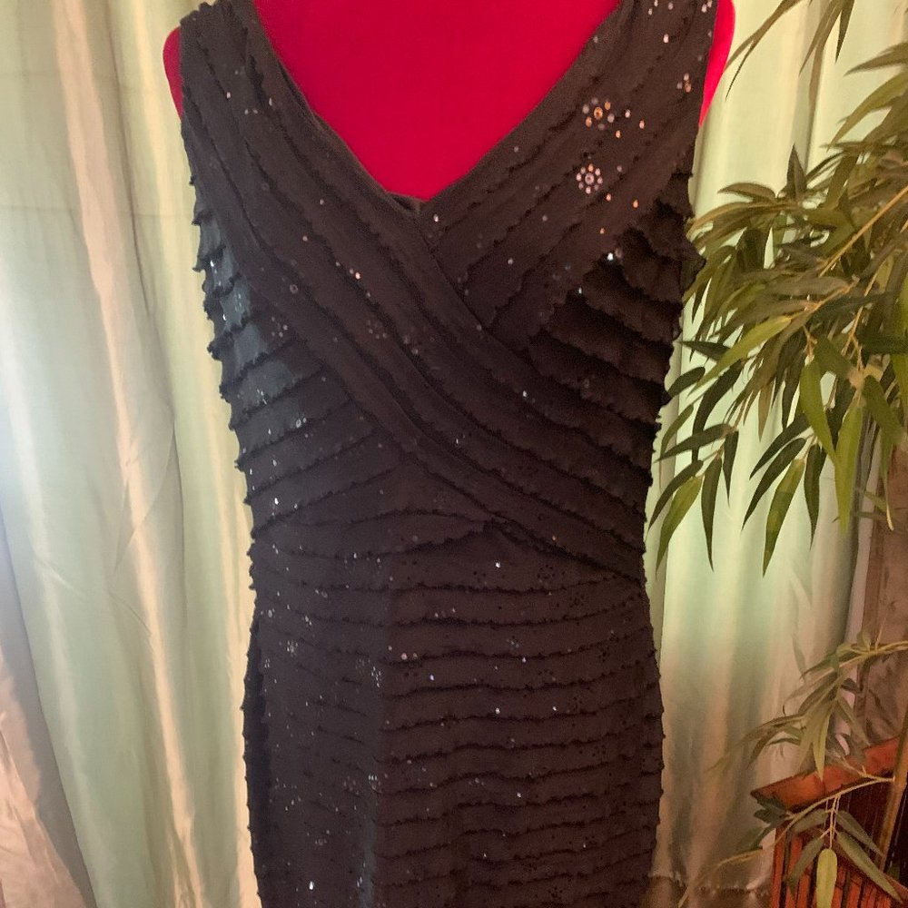 Dress, clingy, Black sparkly w/sequins